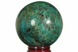 Polished Malachite & Chrysocolla Sphere - Peru #211040-1